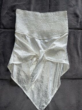 Silver Shimmer Leopard Crop Top